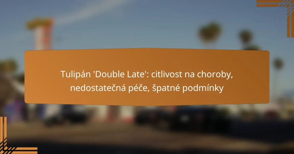 Tulipán ‘Double Late’: citlivost na choroby, nedostatečná péče, špatné podmínky