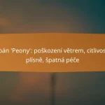 Tulipán ‘Peony’: poškození větrem, citlivost na plísně, špatná péče
