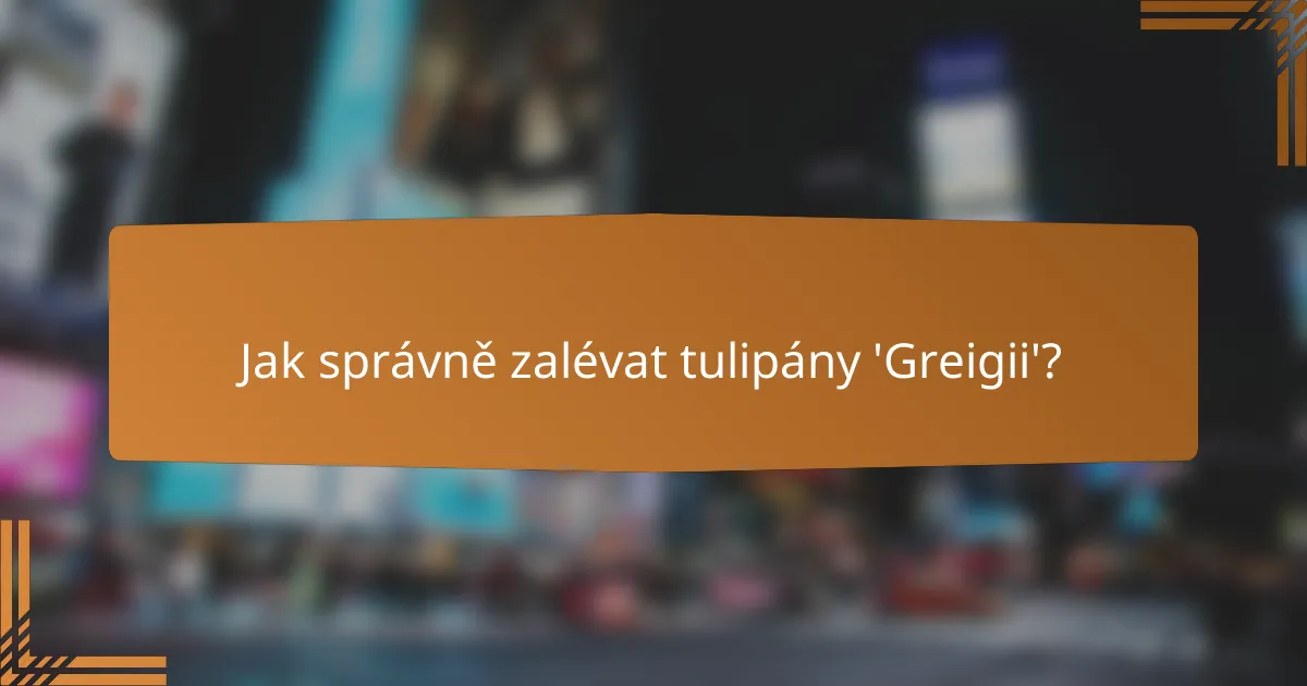 Jak správně zalévat tulipány 'Greigii'?