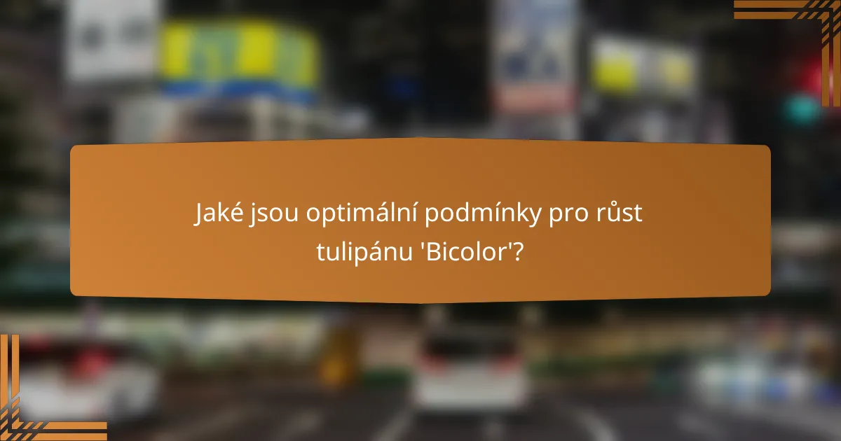 Jaké jsou optimální podmínky pro růst tulipánu 'Bicolor'?